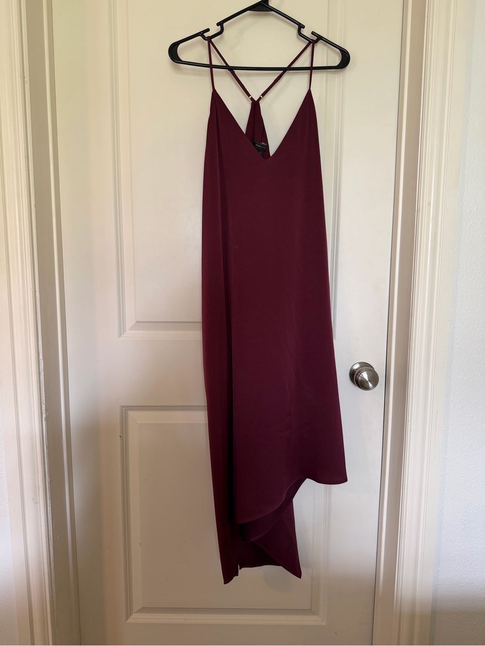 BCBGMaxAzria Asymmetrical Slip Dress in Deep Wine